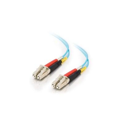 15m LC-LC 10Gb 50/125 OM3 Duplex Multimode PVC Fibre Optic Cable (LSZH) - Aqua